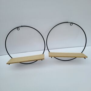 Round Metal & Wood Shelves 9.75in